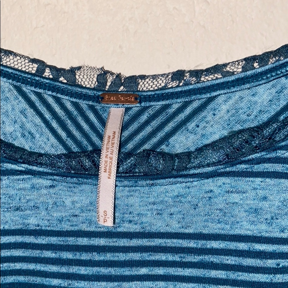 FREE PEOPLE Ruffle Striped Sleeve SMALL - Picture 3 of 6